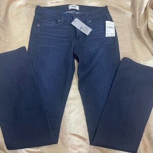 PAIGE Women's Dark Blue Straight Leg Jeans